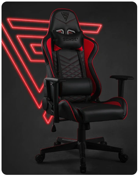 Žaidimų kėdė Sense7 Spellcaster Gaming Chair, Juoda-Raudona aprašymas - Prekės nuotrauka
