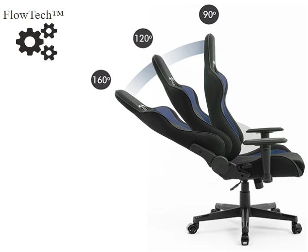 Žaidimų kėdė Sense7 Spellcaster fabric Gaming Chair, Juoda-mėlyna aprašymas - Prekės nuotrauka