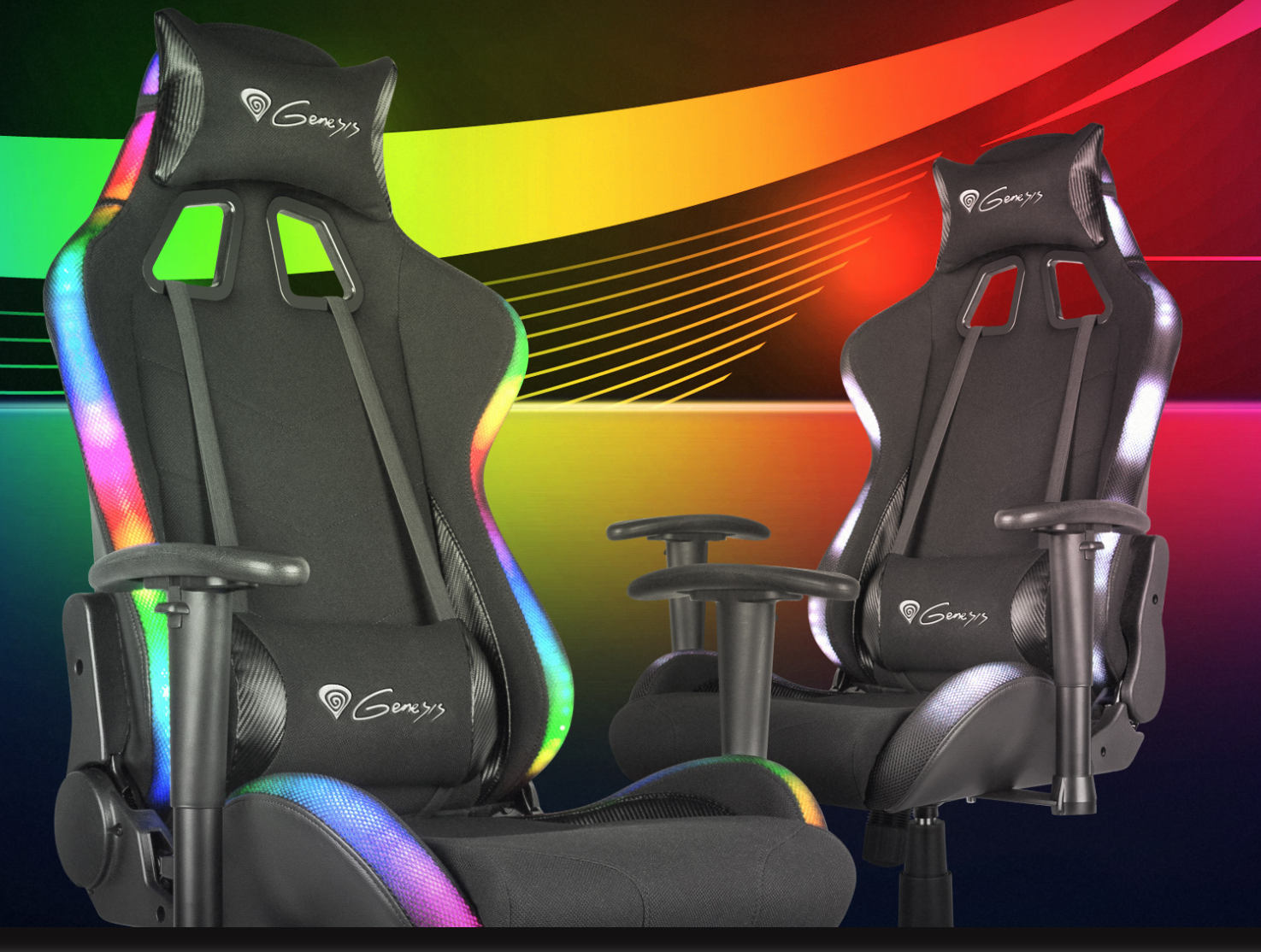 Žaidimų kėdė Genesis Trit 500 RGB Gaming Chair, su RGB pašvietimu aprašymas - Prekės nuotrauka