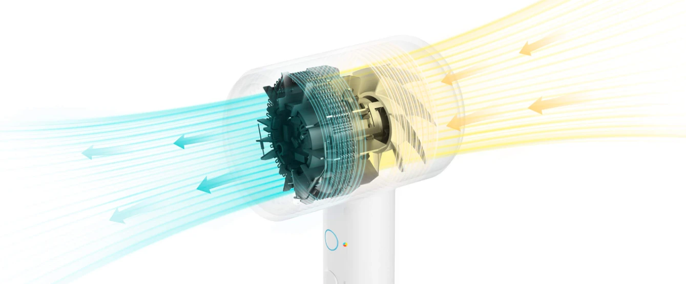 Xiaomi Mi Ionic Plaukų džiovintuvas H300 1600 W, Baltas aprašymas - Prekės nuotrauka