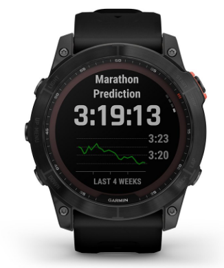 Išmanusis laikrodis Garmin fenix 7X Solar,  Pilkos skalūno spalvos korpusas su juodos spalvos silikoniniu dirželiu aprašymas - Prekės nuotrauka