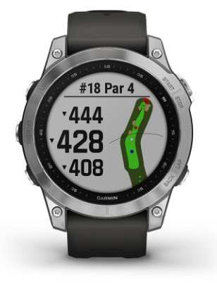 Išmanusis laikrodis Garmin fenix 7 – Standard Edition, Sidabro spalvos korpusas su grafito spalvos silikoniniu dirželiu aprašymas - Prekės nuotrauka