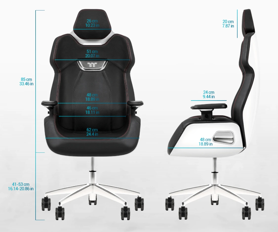 Žaidimų kėdė Thermaltake Argent E700 Gaming Chair, Juoda aprašymas - Prekės nuotrauka