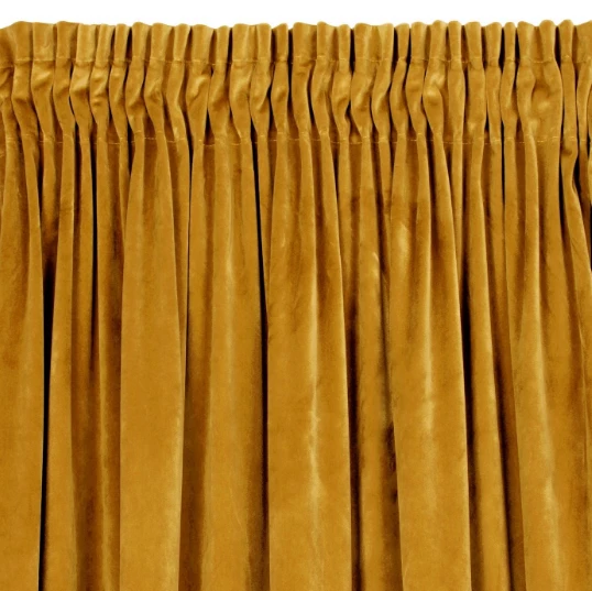 Naktinė užuolaida iš minkšto aksomo Eurofirany DIVA LINE RIA 140X270 cm, juosta/ tunelis/ kabliukai, 300 g/m2, spalva: garstyčių aprašymas - Prekės nuotrauka