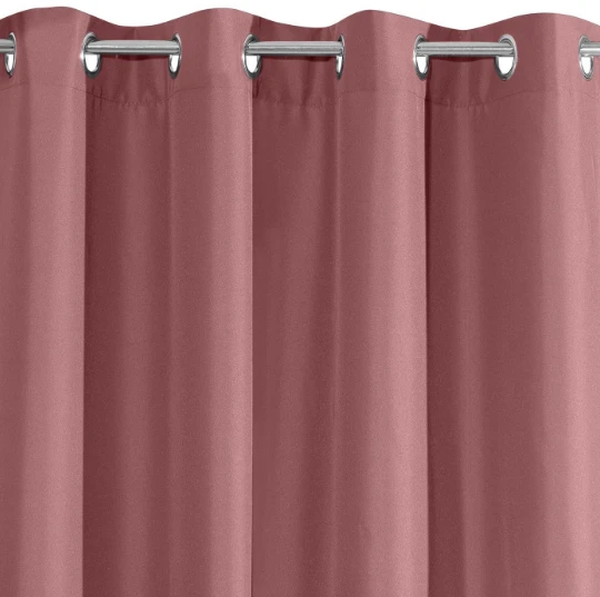 Naktinė užuolaida Eurofirany RITA iš lygaus audinio, 140X250 cm kilpos / ratukai, spalva: tamsiai rožinė aprašymas - Prekės nuotrauka