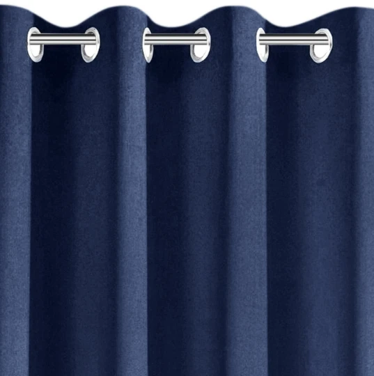 Naktinė užuolaida Eurofirany RITA iš lygaus audinio, 140X250 cm kilpos / ratukai, spalva: mėlyna aprašymas - Prekės nuotrauka