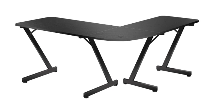 Kampinis žaidimų stalas Huzaro Hero 7.0 Gaming Desk, juodas aprašymas - Prekės nuotrauka