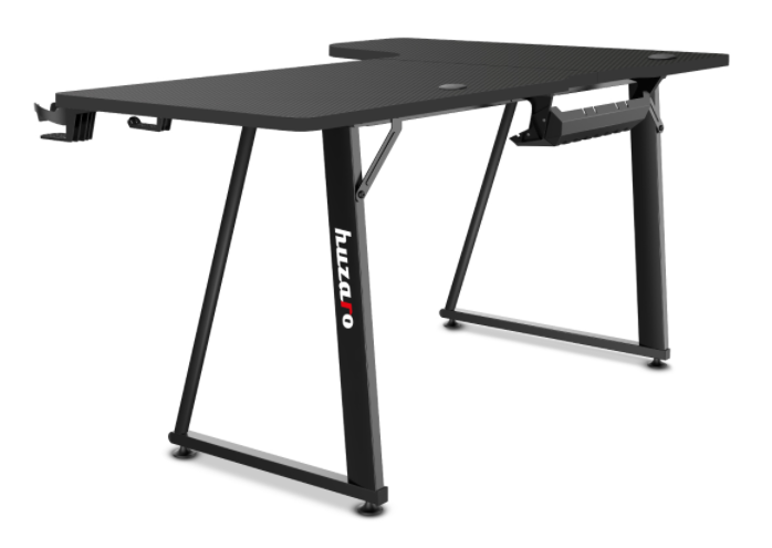 Kampinis žaidimų stalas Huzaro Hero 7.7 Gaming Desk, Juodas aprašymas - Prekės nuotrauka