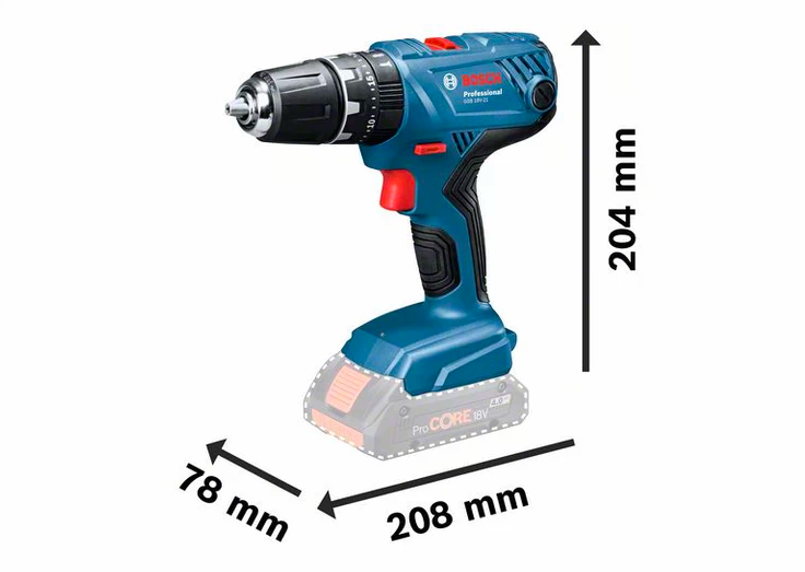 Bosch Akumuliatorinis smūginis gręžtuvas-suktuvas GSB 18V-21, 2x2.0Ah aprašymas - Prekės nuotrauka