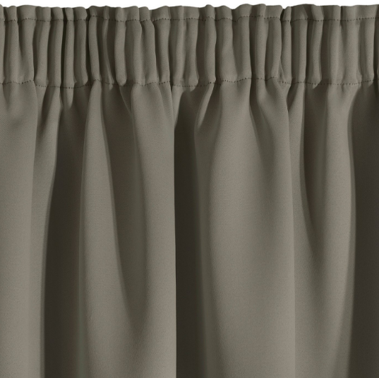 Eurofirany DESIGN 91 Naktinė užuolaida iš lygaus užtemdančio audinio PARISA, 135X270 cm, juosta / tunelis / kabliukai, spalva: tamsi smėlio aprašymas - Prekės nuotrauka