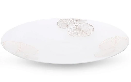 Eurofirany LIMITED COLLECTION BLANCA5 Dekoratyvinė lėkštė su lapų motyvu, ∅ 37 X 4 cm, spalva: balta/auksinė aprašymas - Prekės nuotrauka