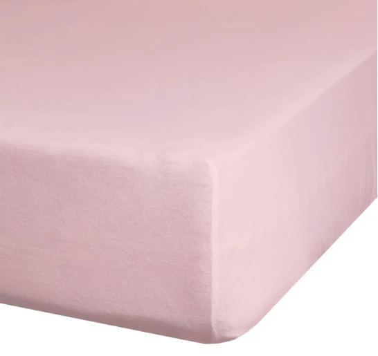 Eurofirany DESIGN 91 Medvilninė paklodė su guma JERSEY, 140X200+30CM, 125 g/m2 , spalva: pudrinė rožinė Paklodė aprašymas - Prekės nuotrauka