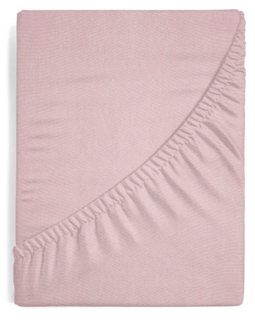 Eurofirany DESIGN 91 Medvilninė paklodė su guma JERSEY, 140X200+30CM, 125 g/m2 , spalva: pudrinė rožinė Paklodė aprašymas - Prekės nuotrauka