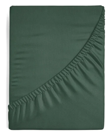 Eurofirany DESIGN 91 Medvilninė paklodė su guma JERSEY, 140X200+30CM, 125 g/m2 , spalva: žalia Paklodė aprašymas - Prekės nuotrauka