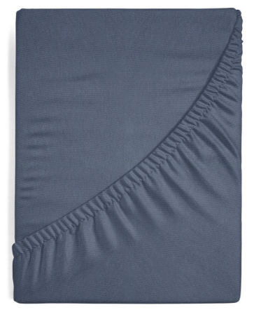 Eurofirany DESIGN 91 Medvilninė paklodė su guma JERSEY, 140X200+30CM, 125 g/m2 , spalva: mėlyna Paklodė aprašymas - Prekės nuotrauka