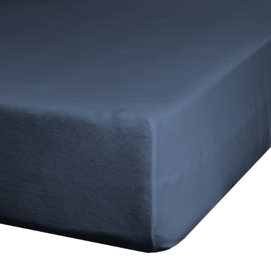 Eurofirany DESIGN 91 Medvilninė paklodė su guma JERSEY, 140X200+30CM, 125 g/m2 , spalva: mėlyna Paklodė aprašymas - Prekės nuotrauka