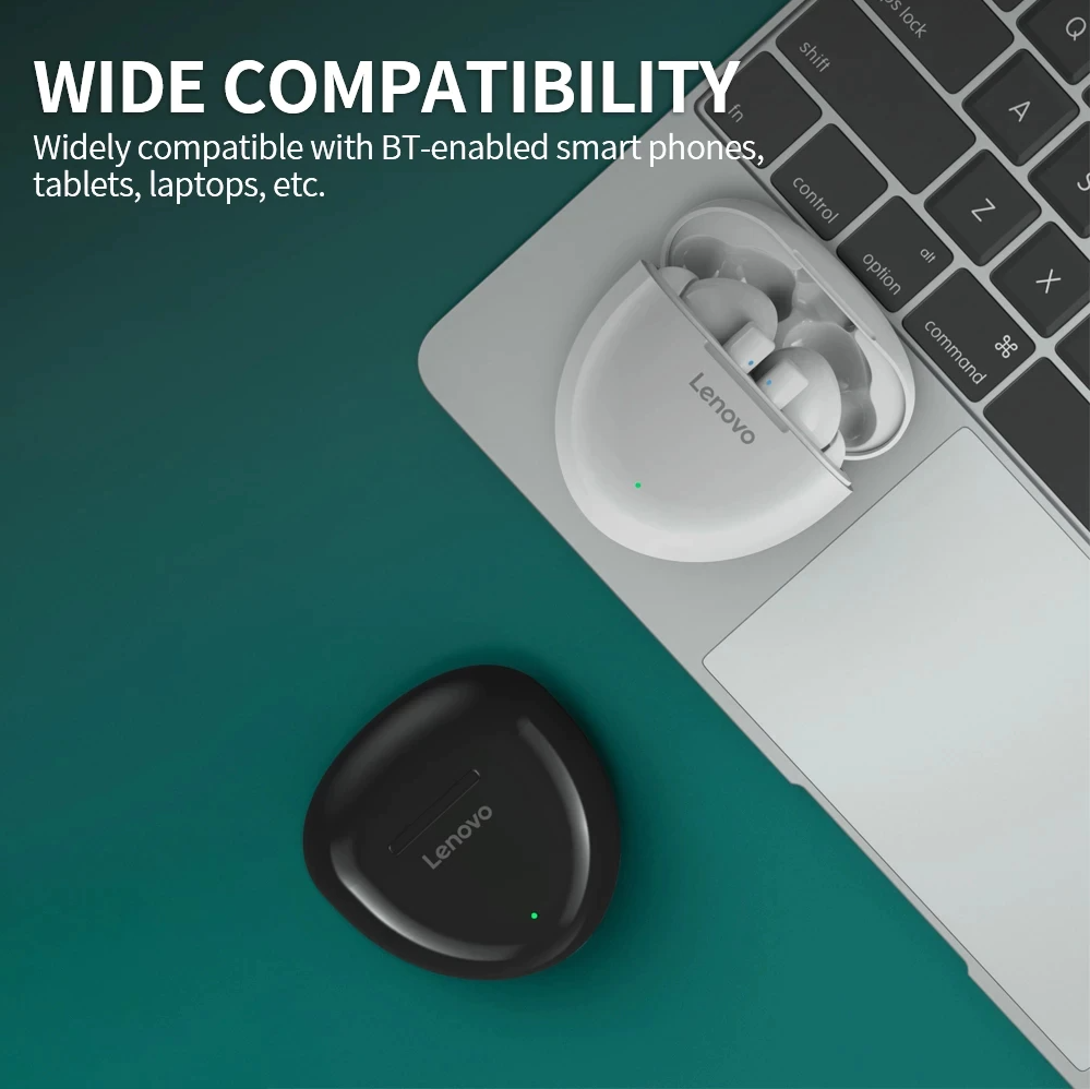 Lenovo True Wireless Ausinės HT06, Juodos aprašymas - Prekės nuotrauka