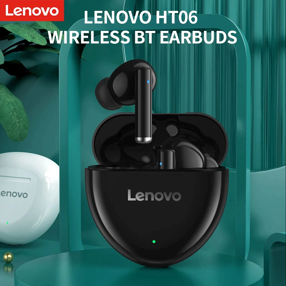 Lenovo True Wireless Ausinės HT06, Juodos aprašymas - Prekės nuotrauka