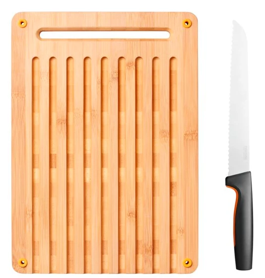 Fiskars Functional Form bambukinės lentelės duonai ir duonos peilio komplektas 1057551 aprašymas - Prekės nuotrauka