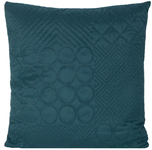 Eurofirany DESIGN 91 BONI / 5 Pagalvės užvalkalas su karšto spaudimo technika įspaustu skiautinių motyvu, 40X40 cm, spalva: tamsi turkio aprašymas - Prekės nuotrauka