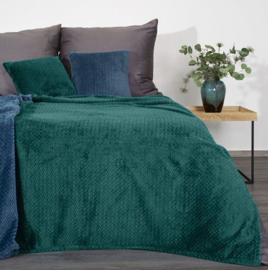 Eurofirany DESIGN 91 CINDY3 Minkštas ir švelnus pledas 170X210 cm, spalva: tamsi turkio aprašymas - Prekės nuotrauka