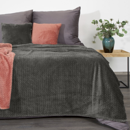 Eurofirany DESIGN 91 CINDY3 Minkštas ir švelnus pledas 170X210 cm, spalva: grafito aprašymas - Prekės nuotrauka