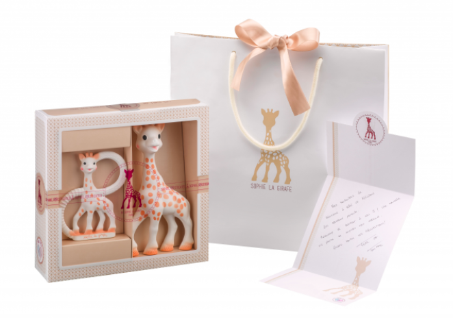 VULLI Sophie la girafe kramtukai dovanų pakuotėje 2 vnt. 0m+ Sophiesticated 000001 aprašymas - Prekės nuotrauka