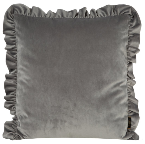 Eurofirany VELVET / 25 Aksominis pagalvės užvalkalas, dekoruotas raukiniais, 45 X 45 cm, spalva: sidbrinė aprašymas - Prekės nuotrauka