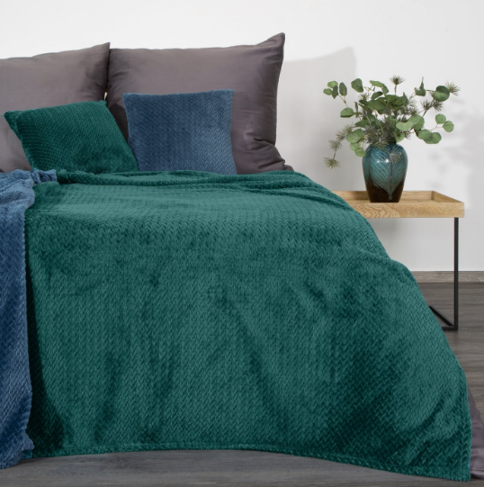 Eurofirany DESIGN 91 CINDY3 Minkštas ir švelnus pledas 200X220 cm, spalva: tamsi turkio aprašymas - Prekės nuotrauka