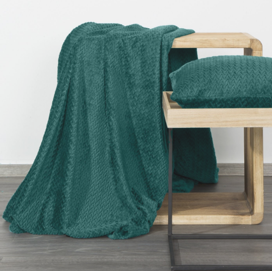 Eurofirany DESIGN 91 CINDY3 Minkštas ir švelnus pledas 200X220 cm, spalva: tamsi turkio aprašymas - Prekės nuotrauka