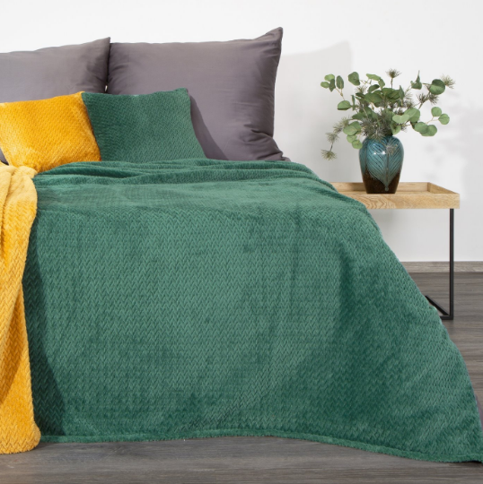 Eurofirany DESIGN 91 CINDY3 Minkštas ir švelnus pledas 200X220 cm, spalva: tamsiai žalia aprašymas - Prekės nuotrauka
