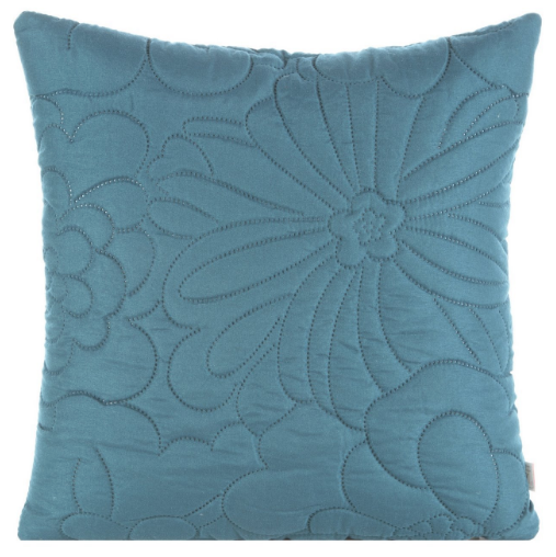 Eurofirany DESIGN 91 ALARA / 4 Pagalvės užvalkalas su įspaustu karšto spaudimo būdu gėlių raštu, 40X40 cm, spalva: mėlyna aprašymas - Prekės nuotrauka