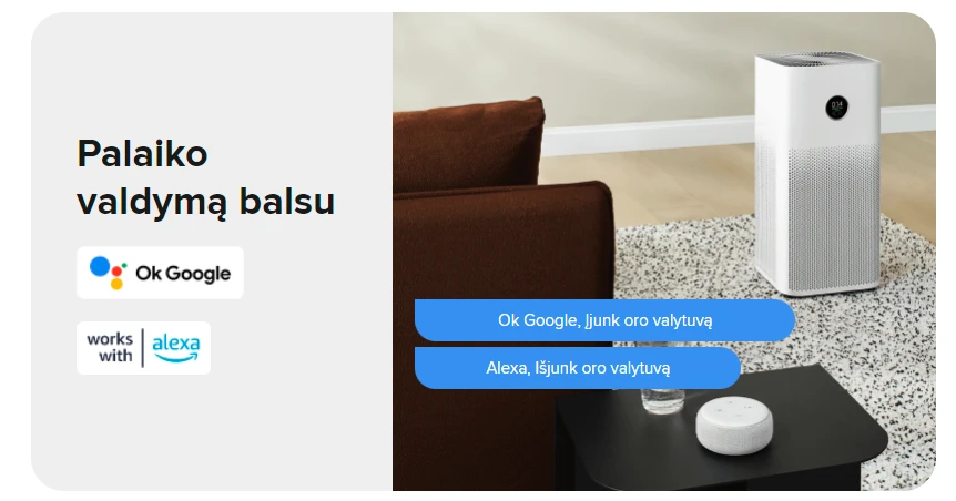 Oro valytuvas Xiaomi Smart Air Purifier 4 Lite EU 33 W, Tinka patalpoms iki 25-43 m², Baltas aprašymas - Prekės nuotrauka