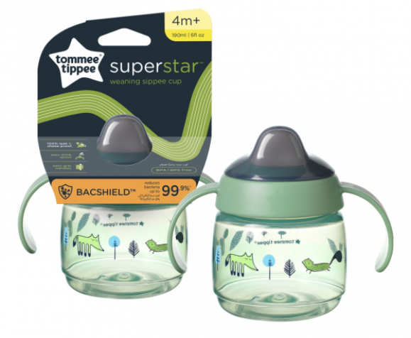 Gertuvė TOMMEE TIPPEE puodelis WEANING SIPPEE, 4 m+, 190ml, žalias, 44780301 aprašymas - Prekės nuotrauka