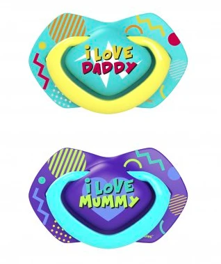 CANPOL BABIES silikoninis simetrinis čiulptukas NEON LOVE, 6-18 mėn., 2 vnt., 22/653_blu aprašymas - Prekės nuotrauka