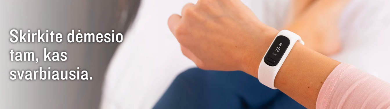 Išmanioji apyrankė Garmin vivosmart 5, S/M dydžio, Juodos spalvos aprašymas - Prekės nuotrauka