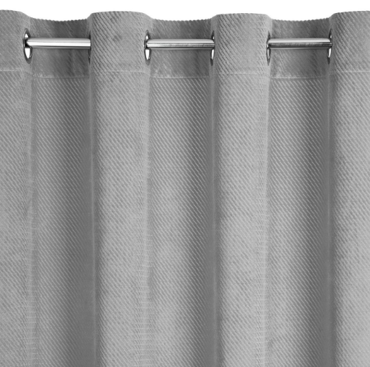Eurofirany ELIZA Minkšto aksomo naktinė užuolaida su smulkiu raštu, 140X250 cm, kilpos / žiedai, spalva: sidabrinė aprašymas - Prekės nuotrauka