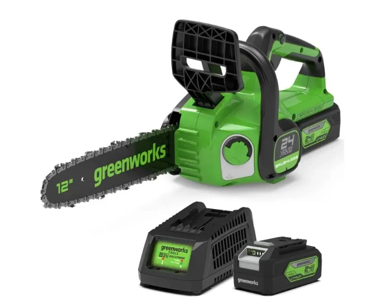 Greenworks GD24CS30K4 grandininis pjūklas 24 V su 30 cm ilgio juosta (su 4Ah akumuliatoriumi ir krovikliu) aprašymas - Prekės nuotrauka