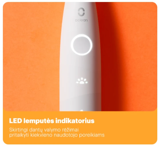 Elektrinis dantų šepetėlis Oclean Flow, baltas aprašymas - Prekės nuotrauka
