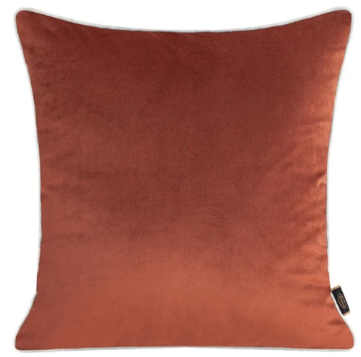 Eurofirany VELVET / 57 Dvipusis aksomo ir imitacinio lino pagalvės užvalkalas su apvadais kraštuose, 45X45 cm, spalva: plytų aprašymas - Prekės nuotrauka