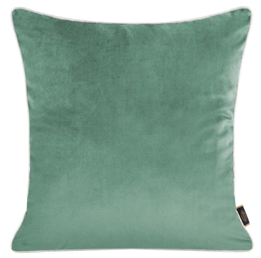Eurofirany VELVET / 57 Dvipusis aksomo ir imitacinio lino pagalvės užvalkalas su apvadais kraštuose, 45X45 cm, spalva: turkio aprašymas - Prekės nuotrauka