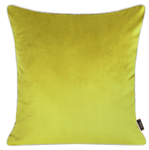 Eurofirany VELVET / 57 Dvipusis aksomo ir imitacinio lino pagalvės užvalkalas su apvadais kraštuose, 45X45 cm, spalva: šviesiai žalia aprašymas - Prekės nuotrauka