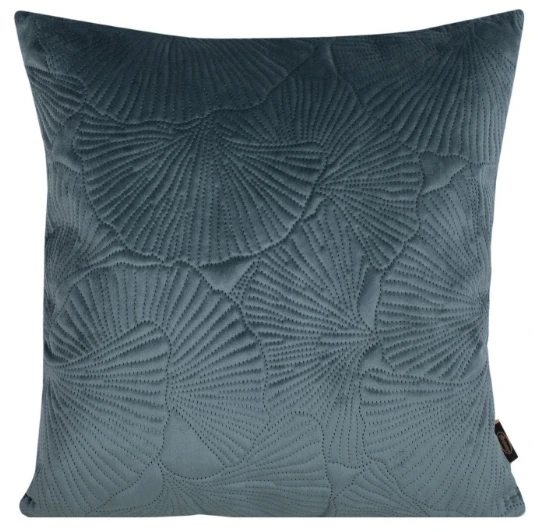 Eurofirany VELVET / 58 Minkšto aksomo pagalvės užvalkalas su įspaustu ginkmedžio lapų raštu, 45X45 cm, spalva: tamsi mėtų aprašymas - Prekės nuotrauka