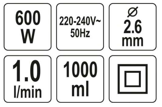 Elektrinis dažų purkštuvas Yato YT-82553 aprašymas - Prekės nuotrauka