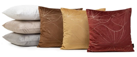 Eurofirany BLINK 25 Aksominis pagalvės užvalkalas su švelniu vandens lelijų raštu, 45X45 cm, spalva: tamsiai mėtinė / šviesiai auksinė aprašymas - Prekės nuotrauka