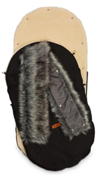 Sensillo vokelis vežimėliui, ESKIMO, vilnonis, 100x46, juodas, 8340 aprašymas - Prekės nuotrauka