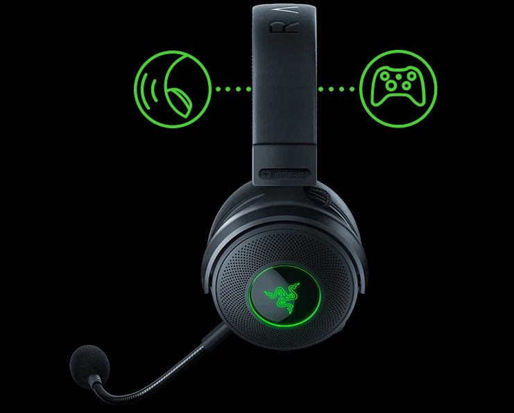 Belaidės Žaidimų ausinės Razer Kraken V3 Pro, Juodos aprašymas - Prekės nuotrauka