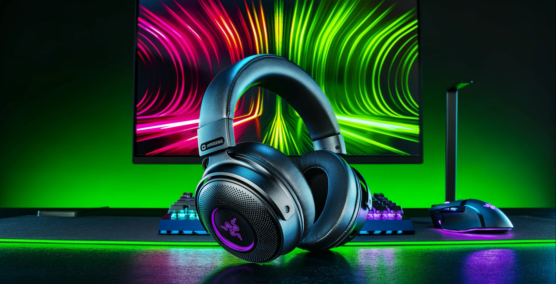 Belaidės Žaidimų ausinės Razer Kraken V3 Pro, Juodos aprašymas - Prekės nuotrauka
