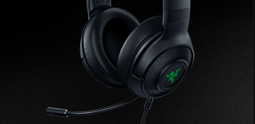 Ultra-Lengvos PC Žaidimų Ausinės Razer Kraken V3 X, Juodos aprašymas - Prekės nuotrauka