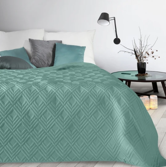 Eurofirany DESIGN 91 ALARA / 1 Lovatiesė su geometriniu raštu, įspaustu karšto spaudimo technika (hot press), 170X210 cm, spalva: turkio aprašymas - Prekės nuotrauka